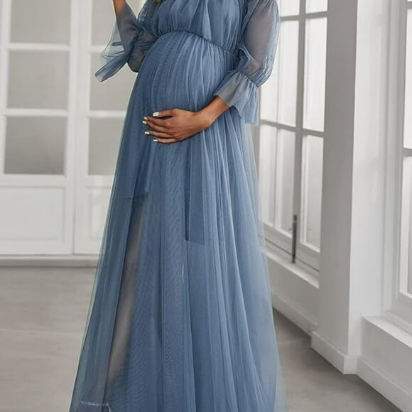 Ever Pretty Dresses Nwt Offshoulder Tulle Maternity Blue Baby — free download